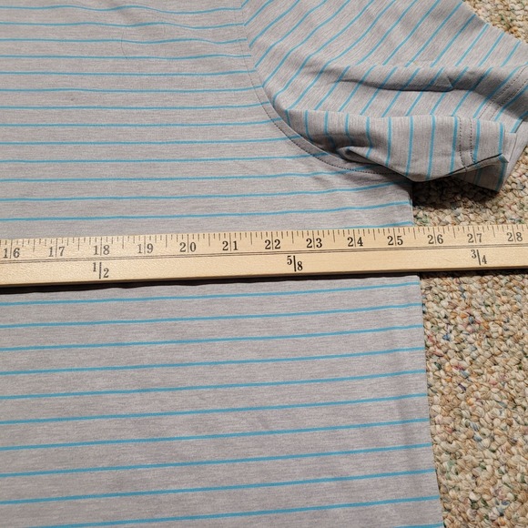 Johnnie O Polo Shirt Mens XL Striped Golf Performance Short Sleeve UPF Stretch - Picture 11 of 15